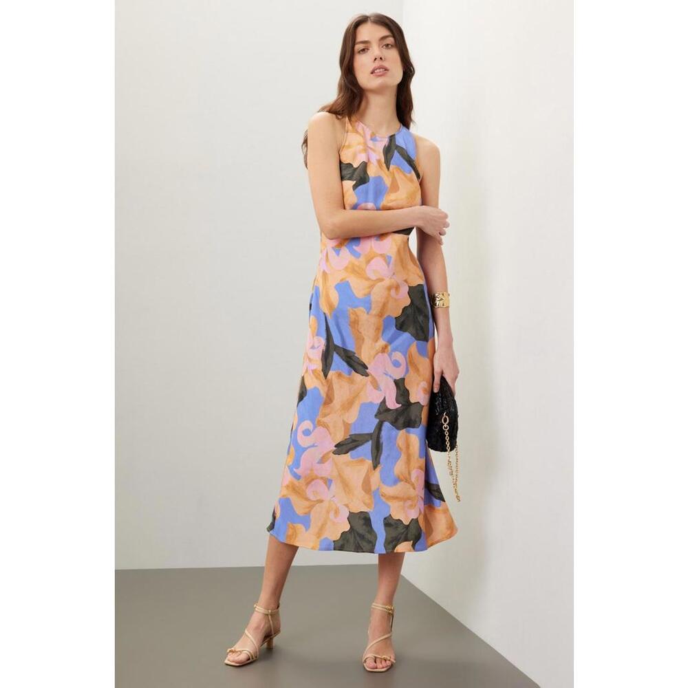 Untitled in Motion Atlantis Dress Size L with Fabric Pull & Discoloration